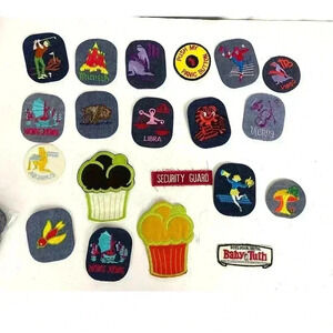 20 PC Assorted Sewing Applique Patches Iron on Sew On NEW Mixed Vintage